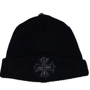 Chrome hearts black patch beanie